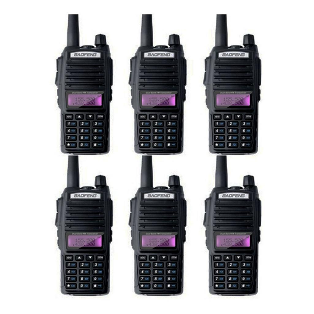 Kit 6 Radio Ht Comunicador Baofeng Dual Band Uv82 Radio Fm | Shopee Brasil