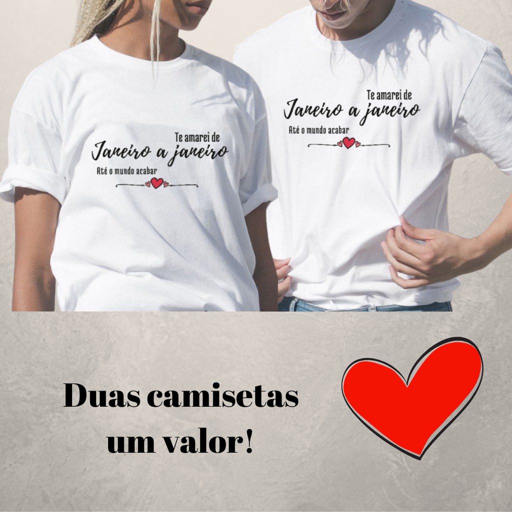 Kit 2 Camisetas Namorados Jogo da Velha