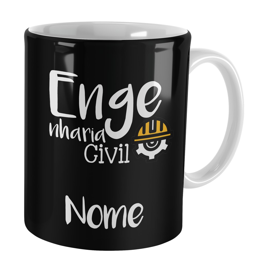 caneca personalizada para presente profissão engenharia civil com nome ...