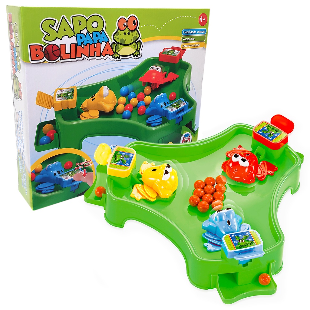 JOGO SAPO PAPA BOLINHA BRINQUEDO EDUCATIVO INTERATIVO PULA SAPINHO 4  JOGADORES