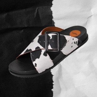 Sandalia Birken Papete trançada animal print com fivela ajustavel de origennao animal TN220-SL/PTA