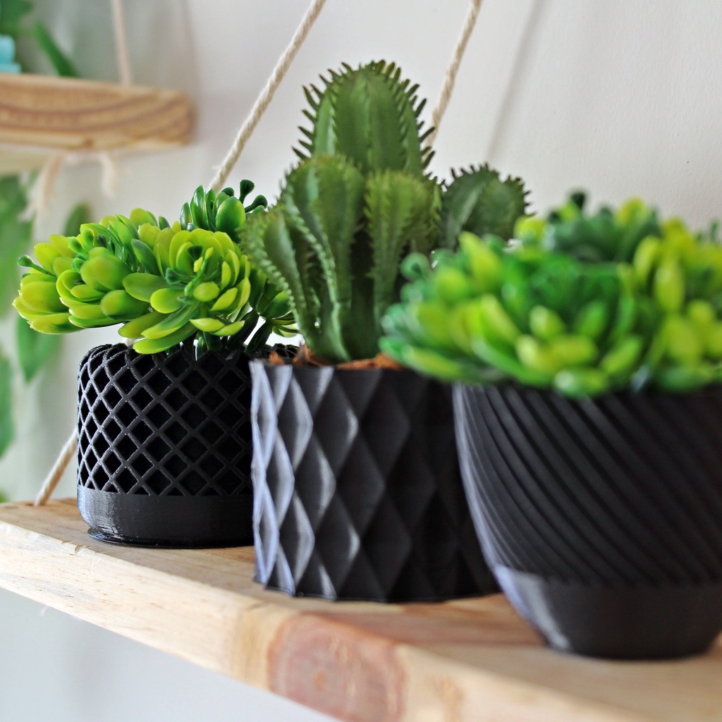 Trio de Vasinho Cachepot | Vasinhos pra suculentas | Vasinhos pra Cactos | Vasinhos Decorativos