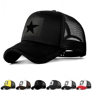 Summer Fashion Mesh Breathable Proteção UV De Verão Impressão Pentagrama De Beisebol Espaço Algodão Ajustável Para Homens Esportivos Ao Ar Livre Bonés De Caminhão De Golfe