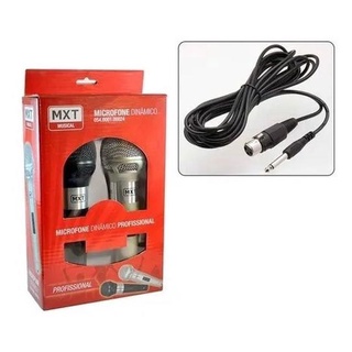 Microfone MXT Dinâmico M-201 Kit (1 Preto e 1 Prata)