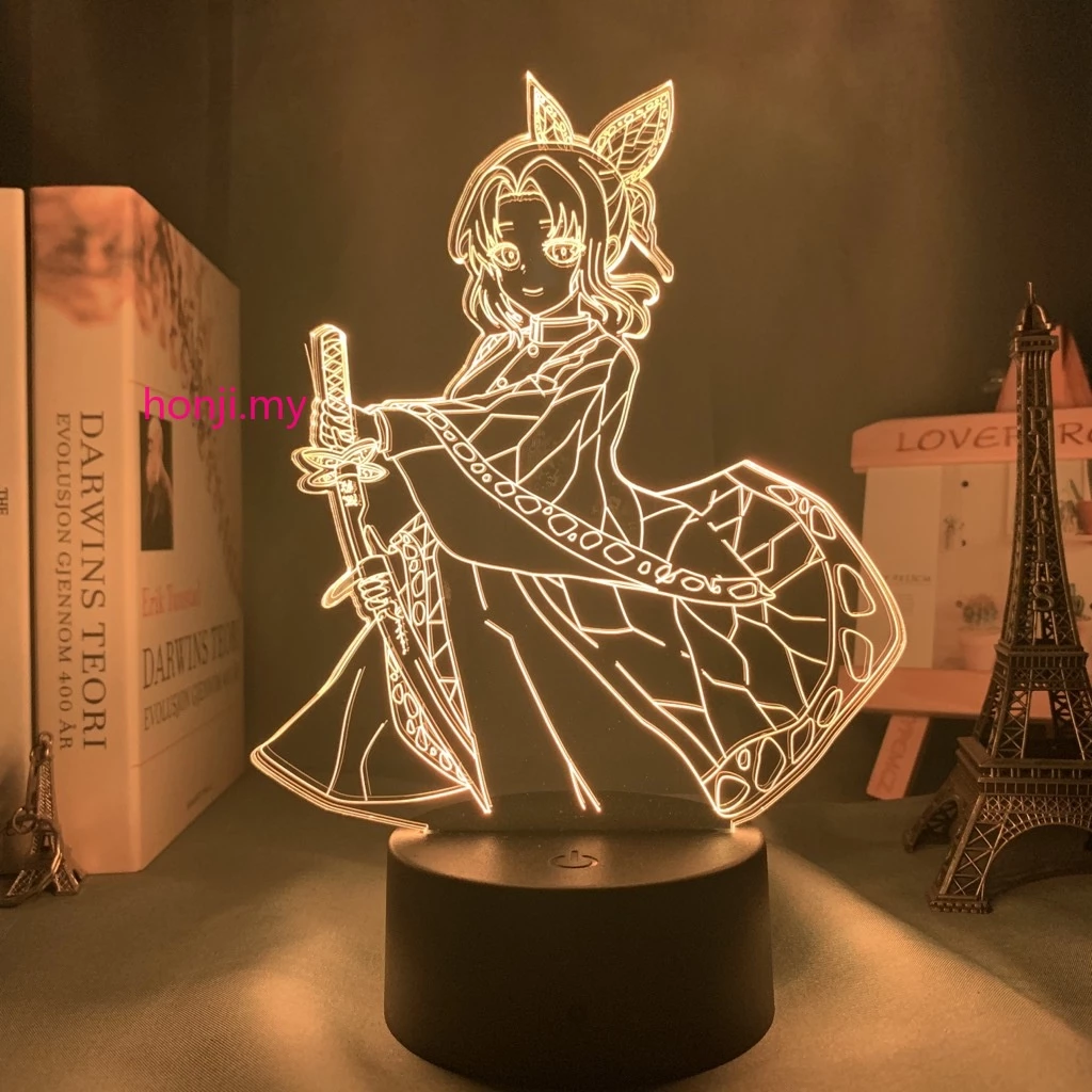 Luminária 3d Anime Demon Slayer Kocho Kanae Claro Para Decoração De Quarto / Criança / Presente De Aniversário / Manga Kocho / Kanae