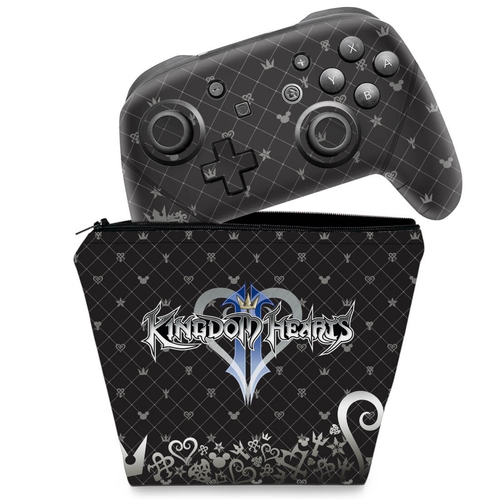 Capa Case e Skin Adesivo Nintendo Switch Pro Controle - Kingdom Hearts 3