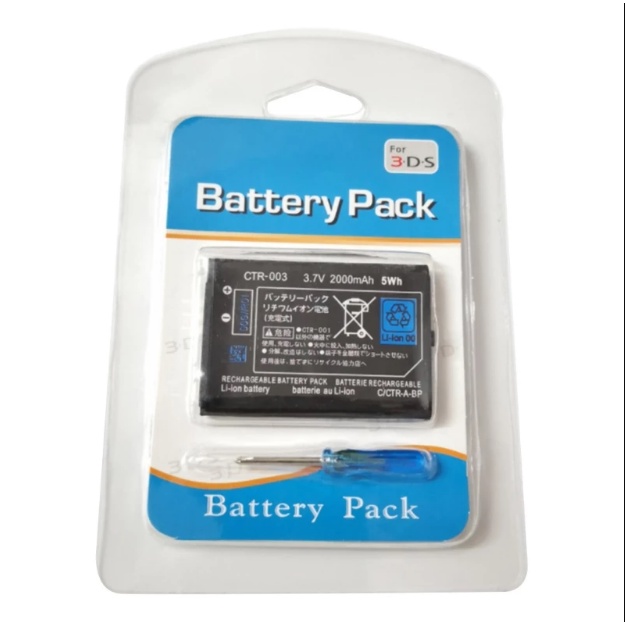 Bateria para Nintendo 3DS, 2DS,2DS XL e Controle Pro switch CTR-003 2000mAh 3,7 V + chave