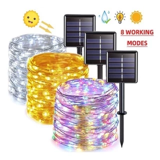 fio de led natal solar 7M 12M 22M luzes solares externas pisca pisca de natal led luz solar