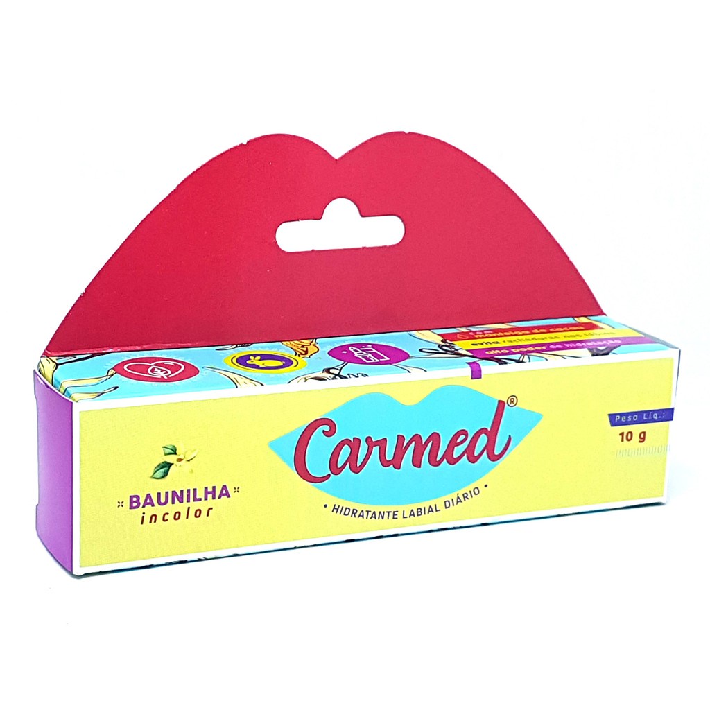 Hidratante Labial Com Manteiga de Cacau CARMED 10g Sabor Baunilha