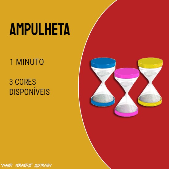 Ampulheta de plástico 1 minuto 2 peças