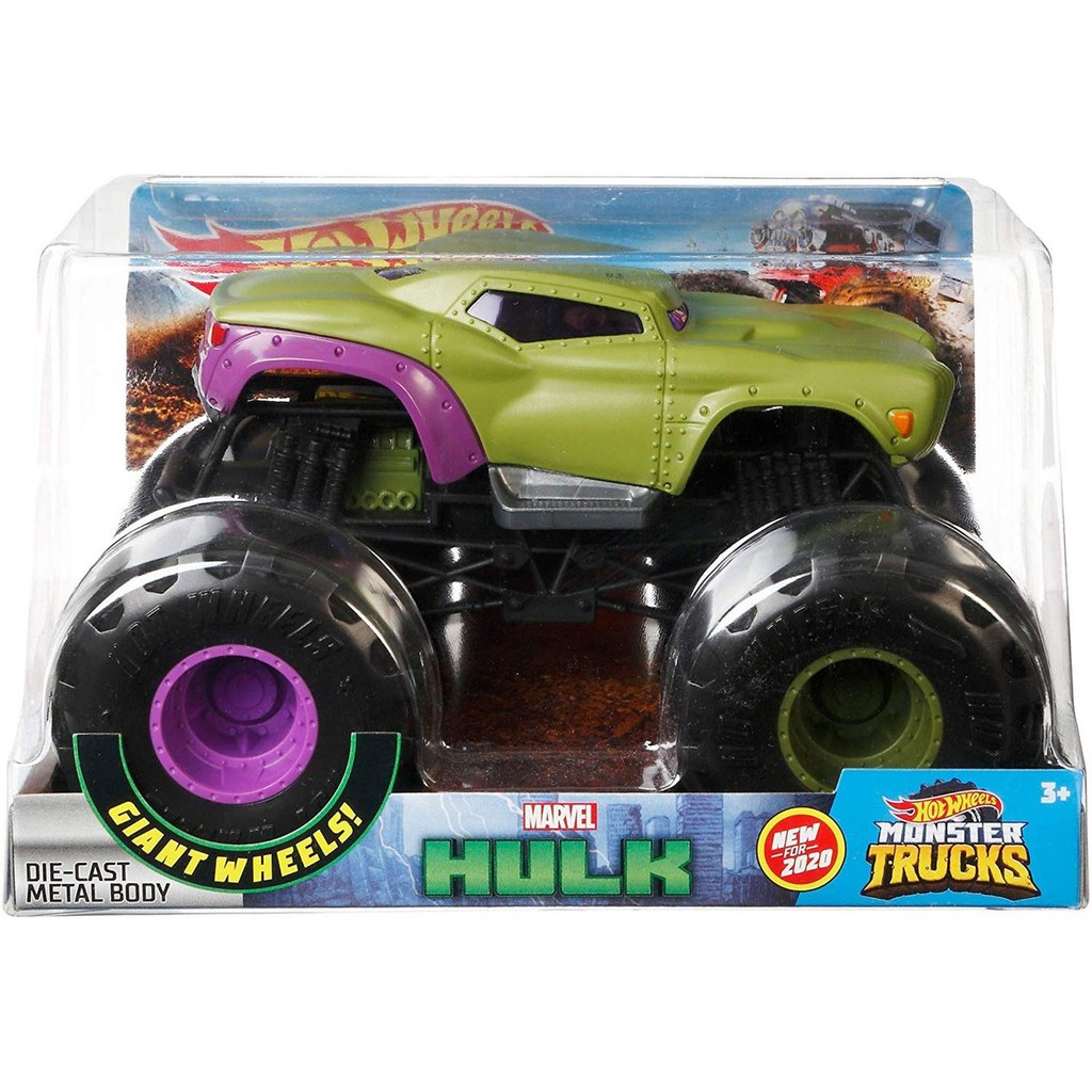 Carrinho Hot Wheels Monster Truck Hulk Marvel Caminhonete