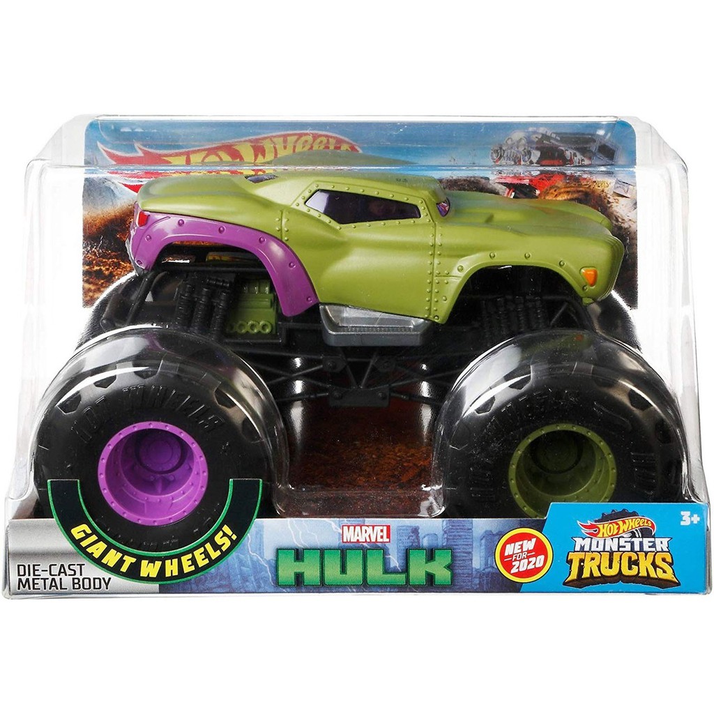 Carrinho Hot Wheels Monster Truck Hulk Marvel Caminhonete