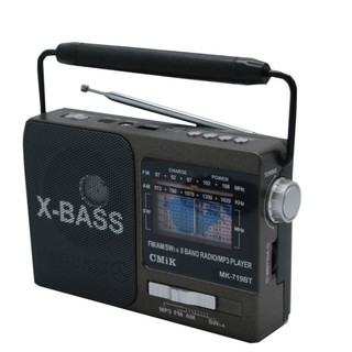 Rádio portátil e bluethooth portátil klasik fm AM / FM / SW 3 bandas MK-719bt