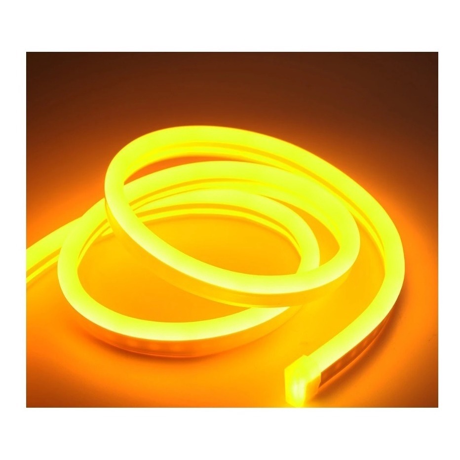 Mangueira Fita LED AMARELO Neon Flex 12V Branco Frio 5 Metros IP67 ...