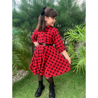 Vestido Xadrez Moda Infantil Festa Junina Lançamento