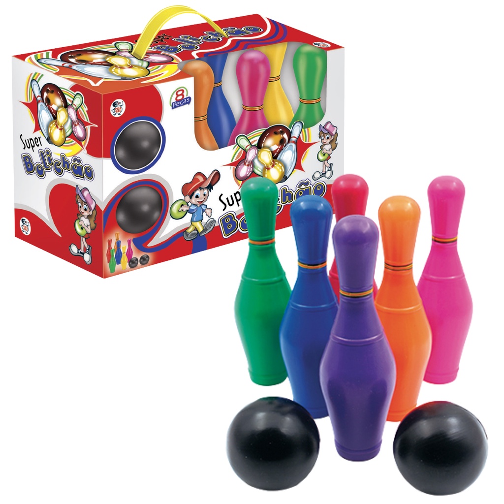Kit Jogo Boliche Brinquedo Infantil Super Educativo Toys 2U em