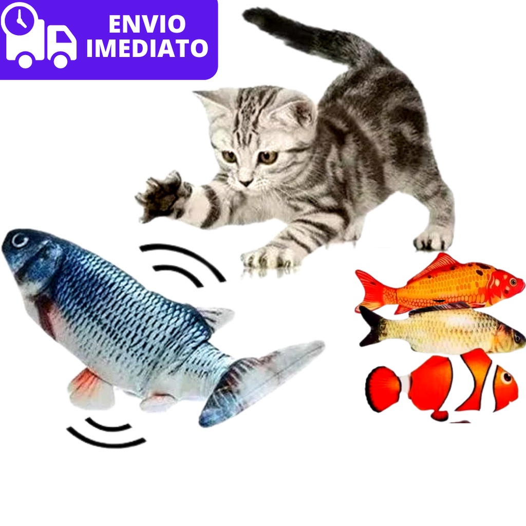 Peixe eletrico Peixe Pelúcia Brinquedo De Gato robô peixe 28631