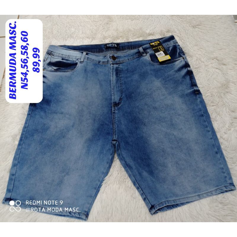 Bermuda jeans sale masculina tamanho 58