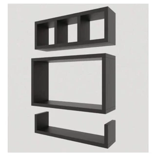 Kit Nicho 3 Peças Banheiro Multiuso Decorativo Mdf Preto Suporte Invisível otima qualidade alta qualidade