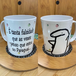 Caneca Florks Meme é Tanta Falsidade Que As Vezes Penso Que