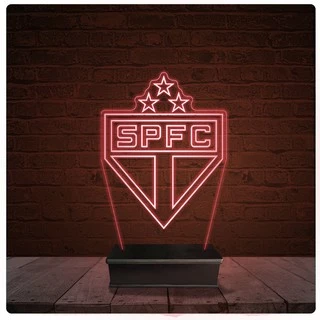 Abajur Luminária Acrílico Led - São Paulo Futebol Time 13