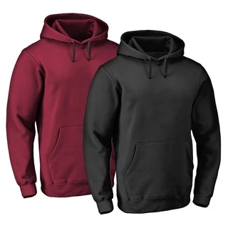 Kit 2 Moletom Masculino Bolso Canguru Casual Capuz Conforto Liso Sem Estampa