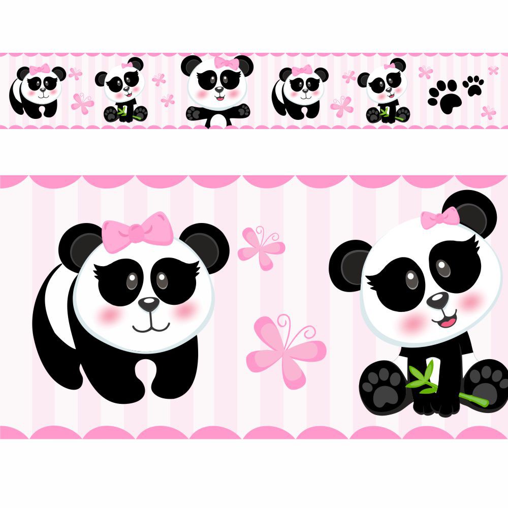 Papel de parede para quarto de bebê infantil Urso Panda