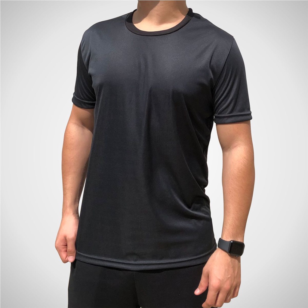 Camiseta Dry Fit Masculina Fitness Academia Esportiva Preta
