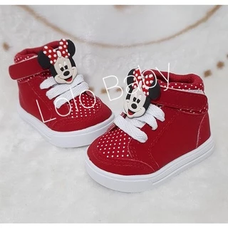 Tênis Estilo Botinha Minnie vermelha infantíl promoção.