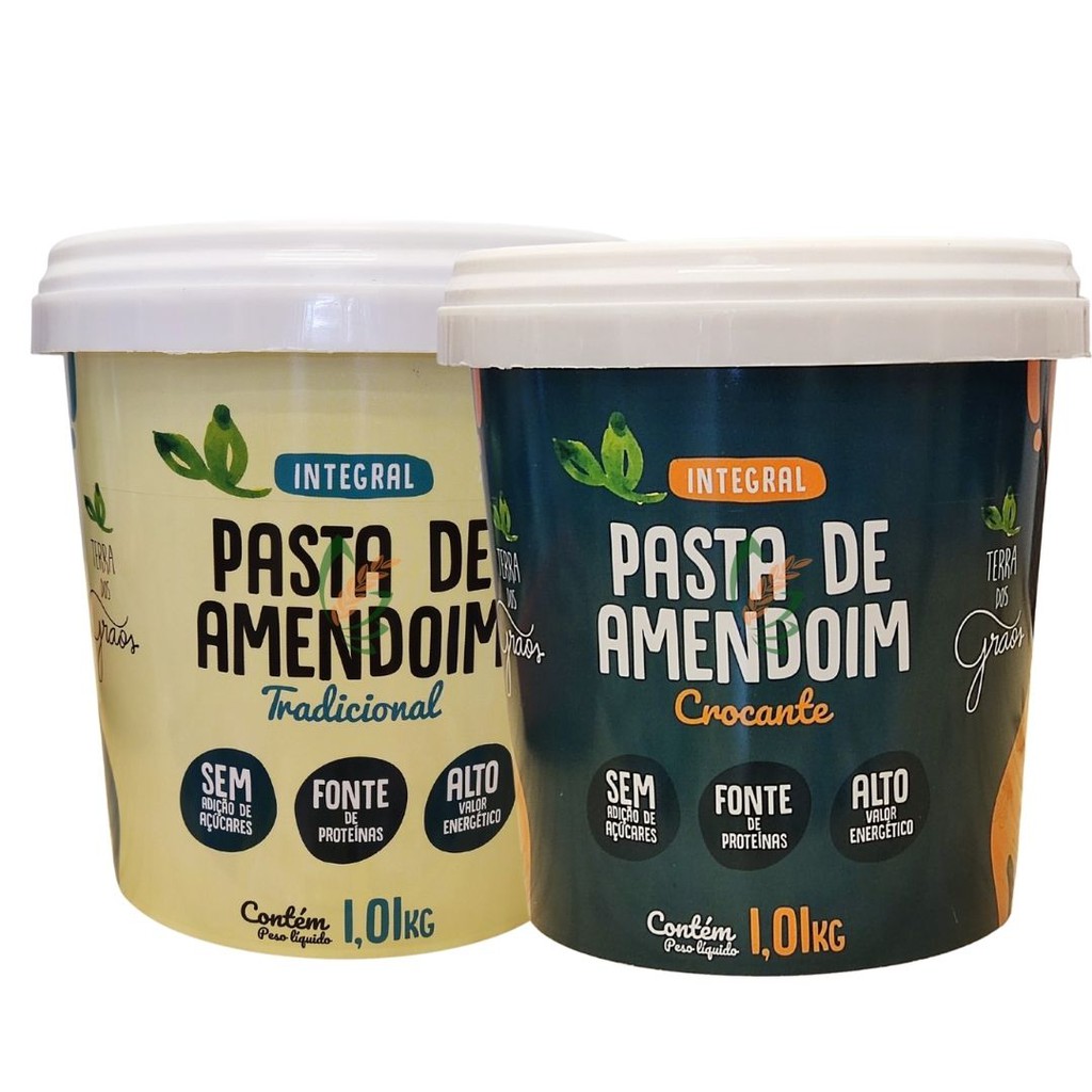 PASTA DE AMENDOIM TERRA DOS GRÃOS INTEGRAL CROCANTE - TRADICIONAL 1kg ...