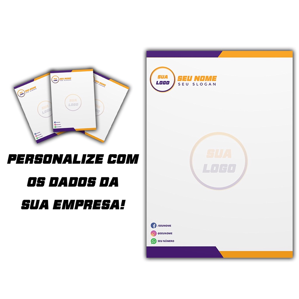 Papel Timbrado Folha Timbrada Personalizado Shopee Brasil