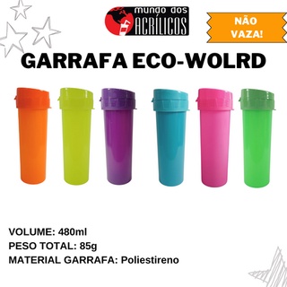 Garrafa Eco World - 480ml - Lisa Fechada e Lisa Translucida