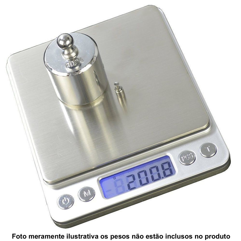 Balança Digital de Precisão Cozinha 0.1 g a 3 Kg Conta Peças c/ 2 Bandejas  CBRN05529 Commerce Brasil : : Cozinha