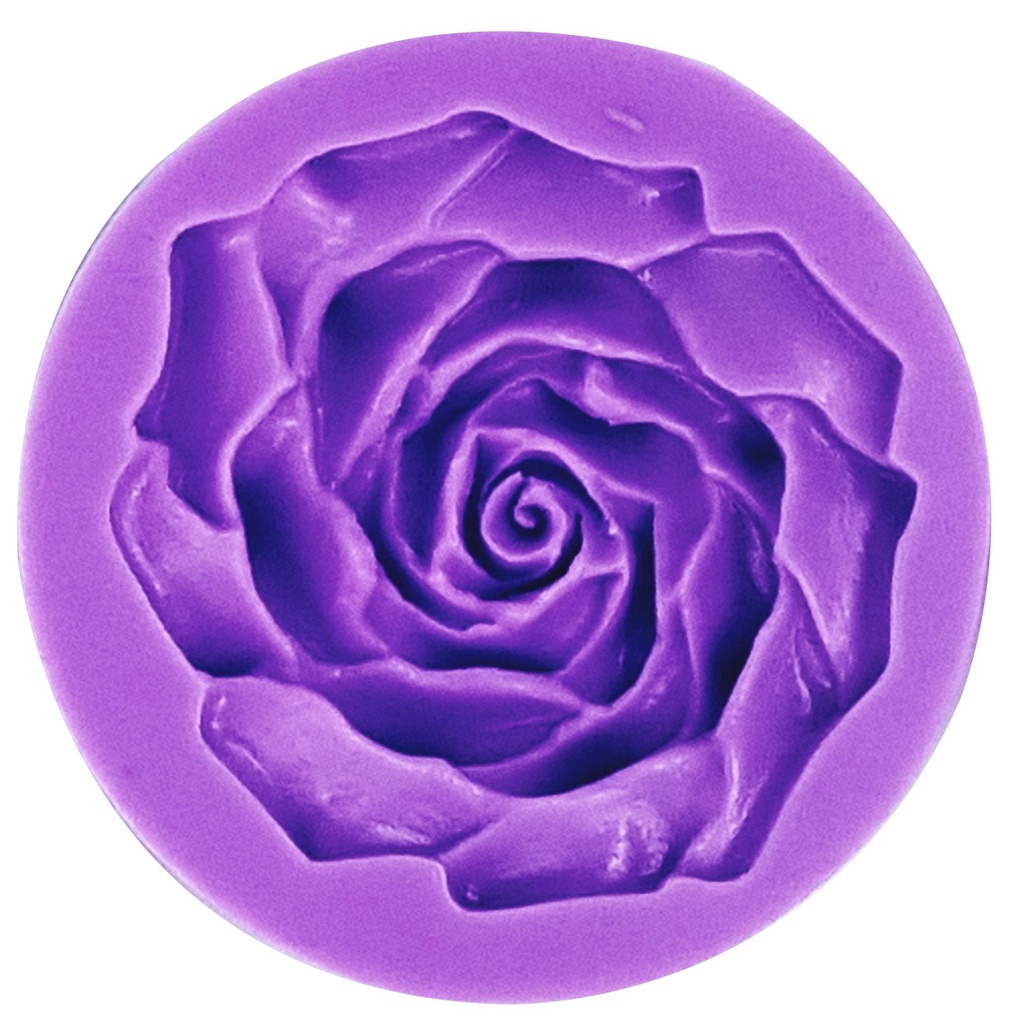 Molde de Flor Rosa Grande 8,5cm Em Silicone Artesanato Doces Pasta