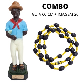 Guia Baiano Zé Do Coco Cristal 8mm Coquinho Natural 60cm Umbanda