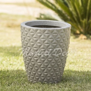 Vaso para Plantas e Flores GG 58x36cm Decorativo Moderno Coluna Diamante Luxo