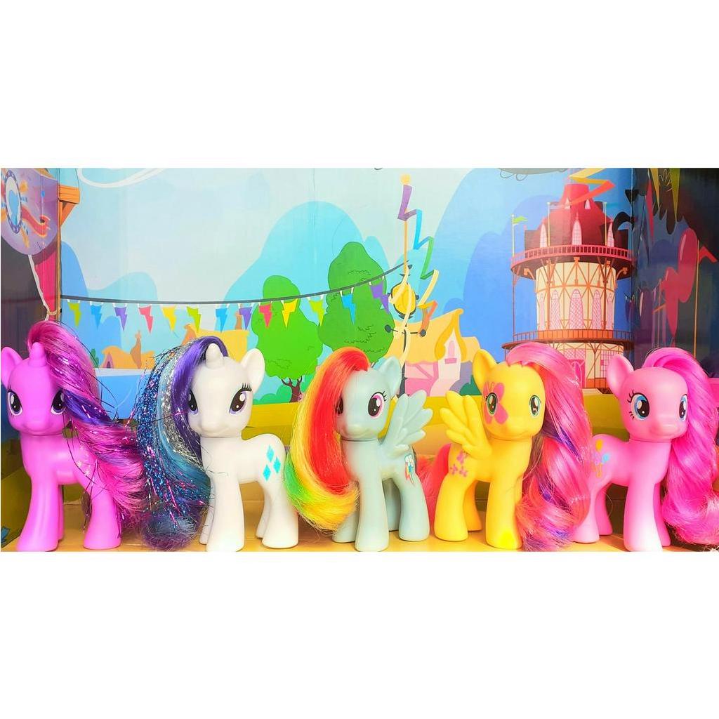 My Little Pony 14cm Cartoon Rainbow Horse Anime Action Figure Model Kids  Gift US