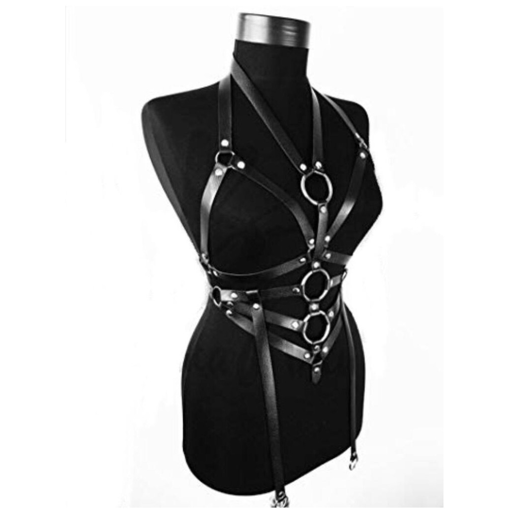 Harness In Pelle Regolabile Per Donna – Cintura Borchia Stile Gotico Punk, Accessorio Sexy Per Outfit Da Concerto E Feste A Tema
