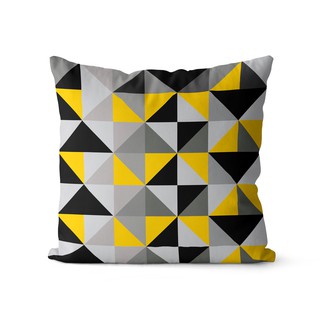Capa de almofada quadriculada amarelo e preto decorativa
