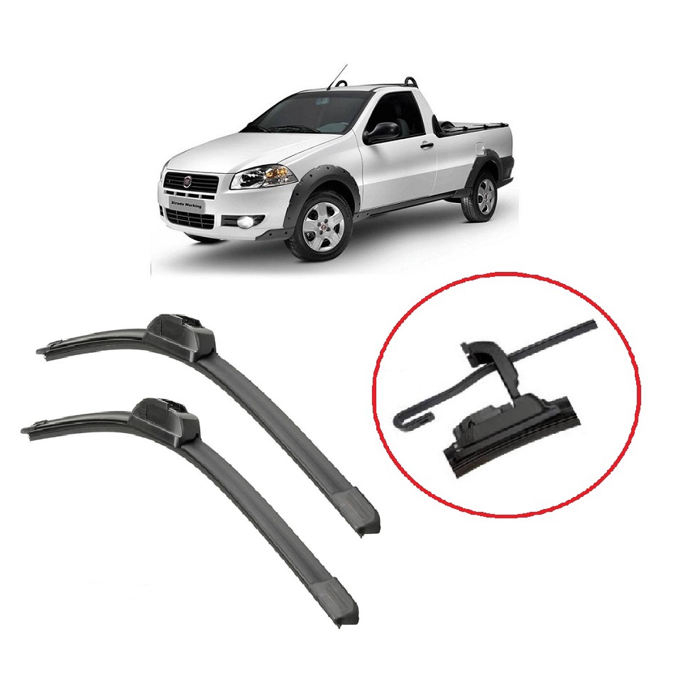 KIT 02 PALHETAS PARA LIMPADOR PARABRISA DIANTEIRO CARRO/FIAT STRADA 2016