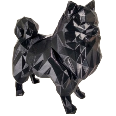 SPITZ ALEMÃO (LULU DA POMERÂNIA) Escultura - Cachorro Geométrico Decorativo