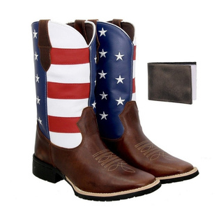 Bota Country Texana Couro Cano Longo Rodeio Eua + Carteira