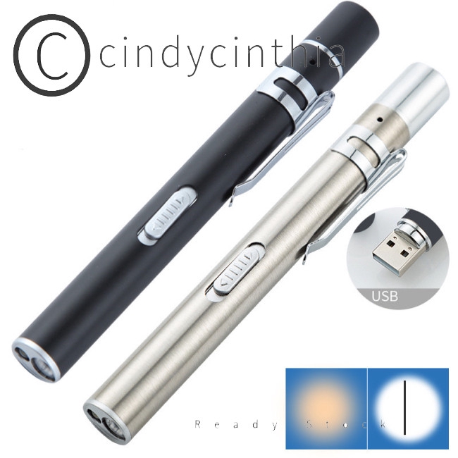 Lanterna portátil de luz dupla LED de aço inoxidável para enfermagem para estudantes médicos
