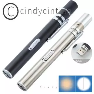 Lanterna portátil de luz dupla LED de aço inoxidável para enfermagem para estudantes médicos