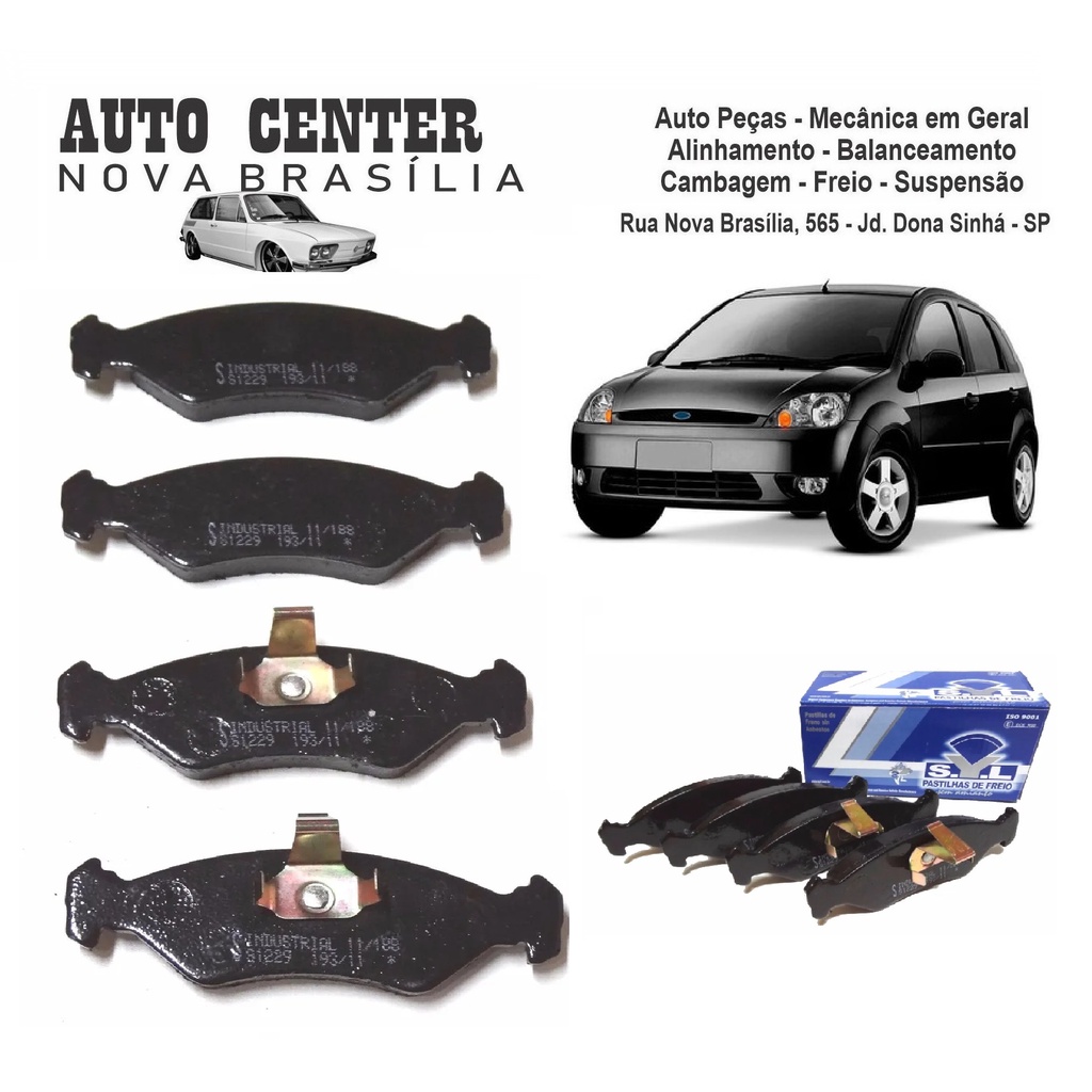 Pastilha De Freio Fiesta 1.0; 2003 2004 2005 2006 2007 2008 Obs:Não aplicável ao modelo Supercharger SYL-1229