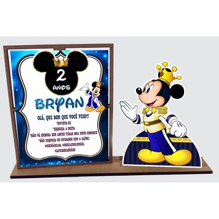 Lembrancinha Mickey Realeza, Porta Retrato Decorativo com 10 unidades