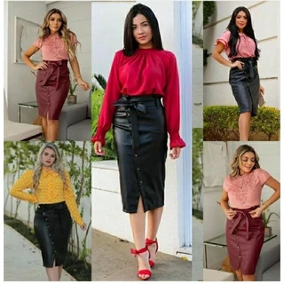 Saia MIDI Estilo Evangélica saia Secretaria Social no Courino/couro
