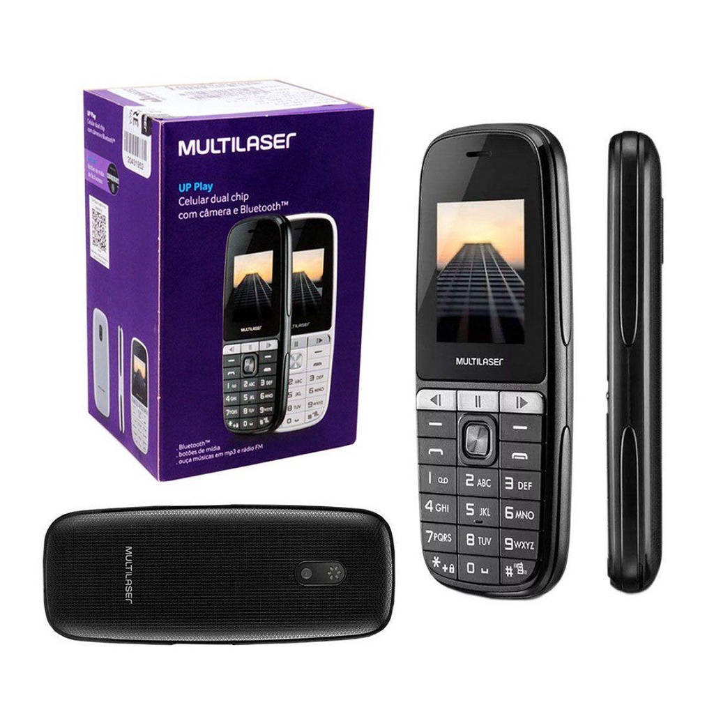 Celular Up Play 3G, Rádio FM, MP3 ,Bluetooth, P9134, Preto MULTILASER