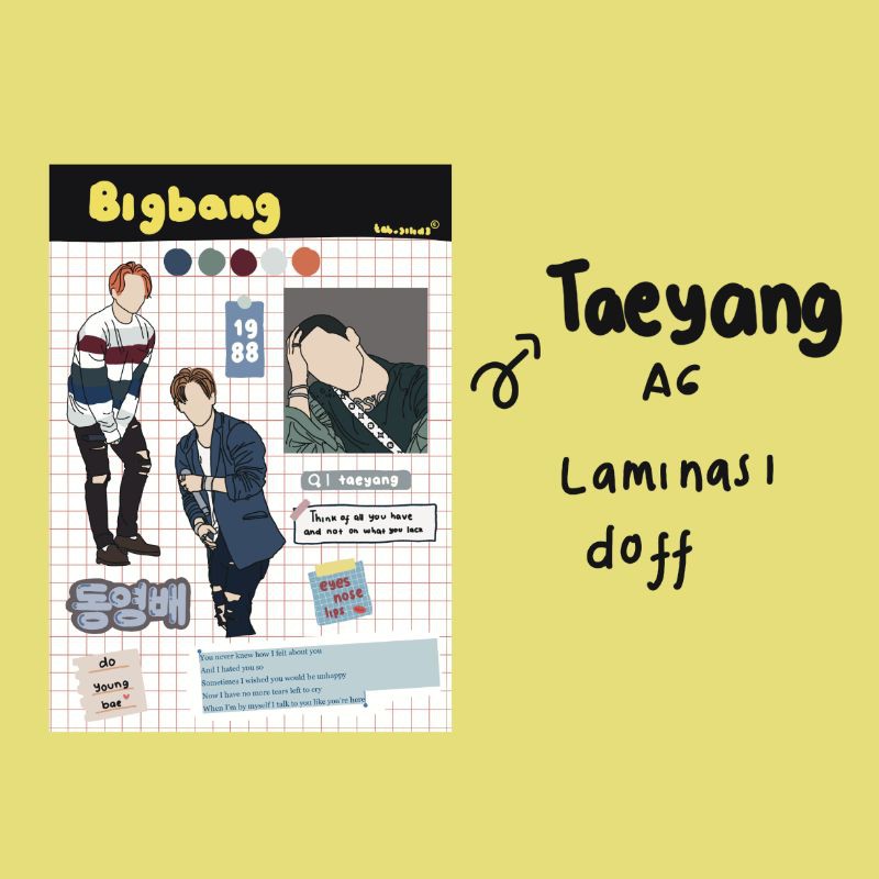 BIGBANG STICKER KPOP (g.d , Topo , taeyang , Umngri , daesung) | Shopee ...