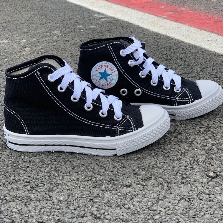 All star cano alto preto infantil